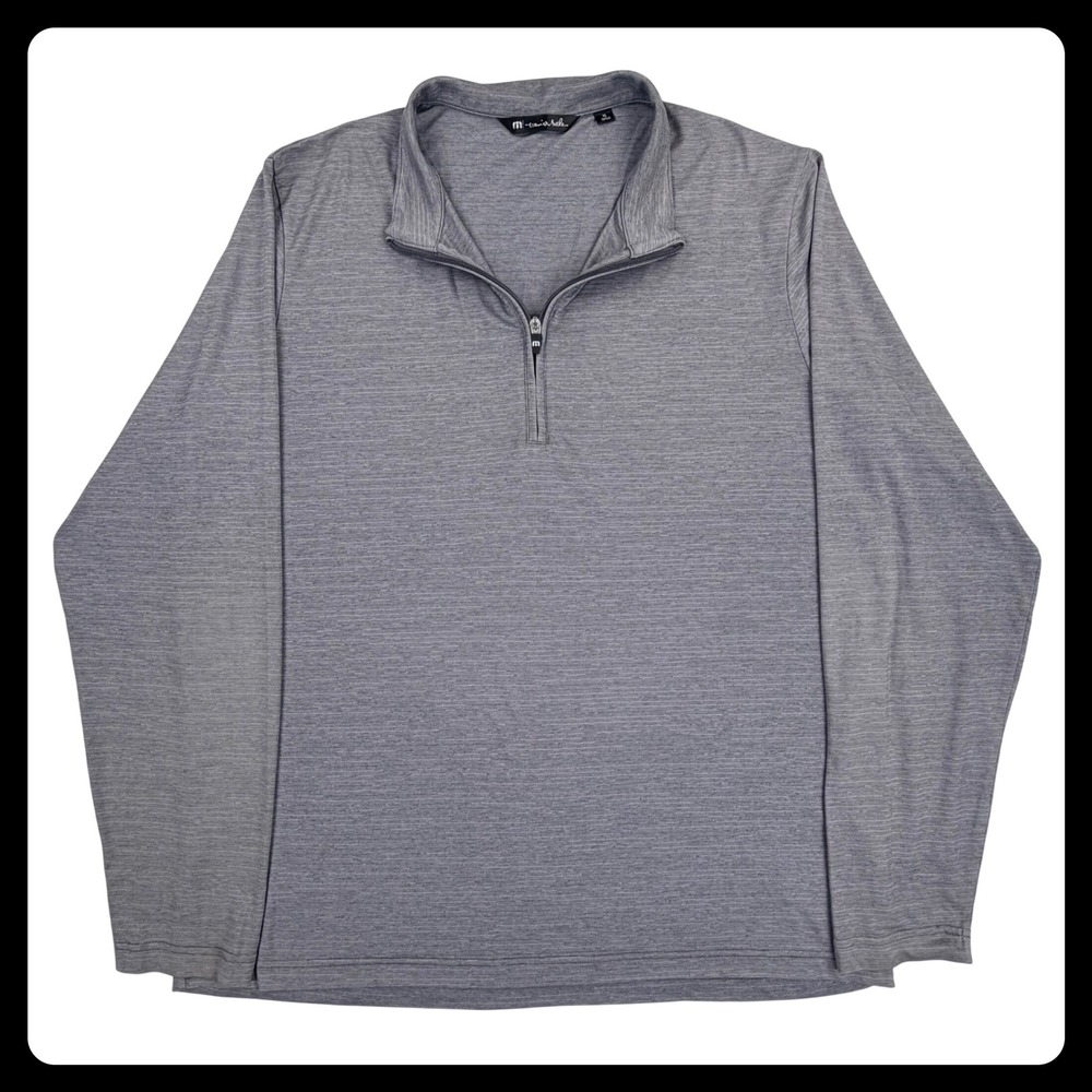 TravisMathew 1/4 Zip Pullover Men XL Gray Performance Stretch Golf